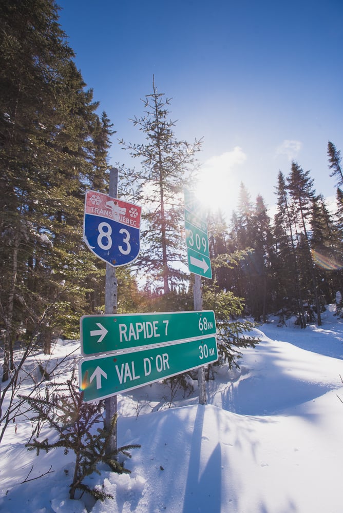 Signage on snowmobile trails